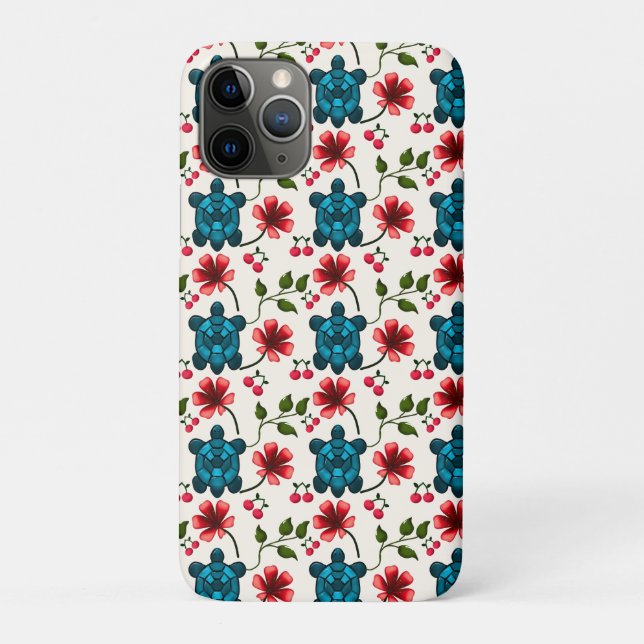 Coques Case-Mate iPhone Motif floral de tortue mignonne   (Dos)