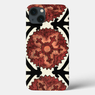 Etui iPhone 13 Motif floral décoratif de style de Suzani