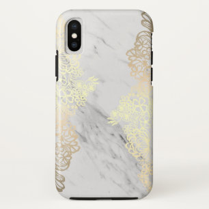 Case-Mate iPhone Case Motif floral doré et marbre