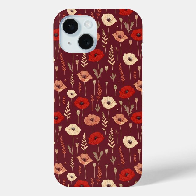 Coques Case-Mate iPhone Motif floral du pavot (Verso)