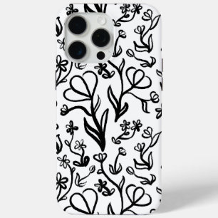 Coque Case-Mate iPhone Motif floral en noir et blanc