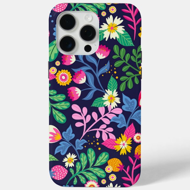 Coques Case-Mate iPhone Motif floral exotique peint à la main (Verso)