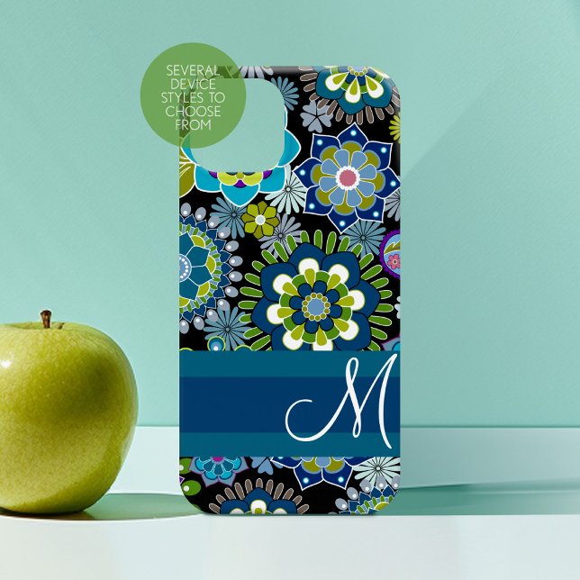 Coques Case-Mate iPhone Motif floral fillette avec Monogramme (Personalized Phone Case with Custom Monogram)