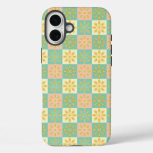 Coque Pour iPhone 16 Plus Motif floral géométrique en motif continu