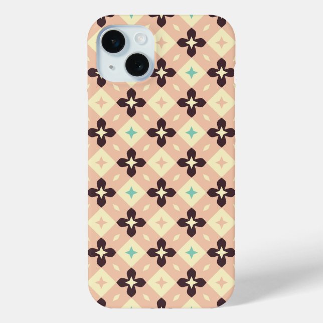 Coques Case-Mate iPhone Motif floral géométrique sans couture (Verso)