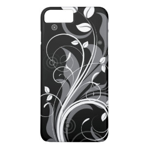 Etui iPhone Case-Mate Motif floral gris sur le noir
