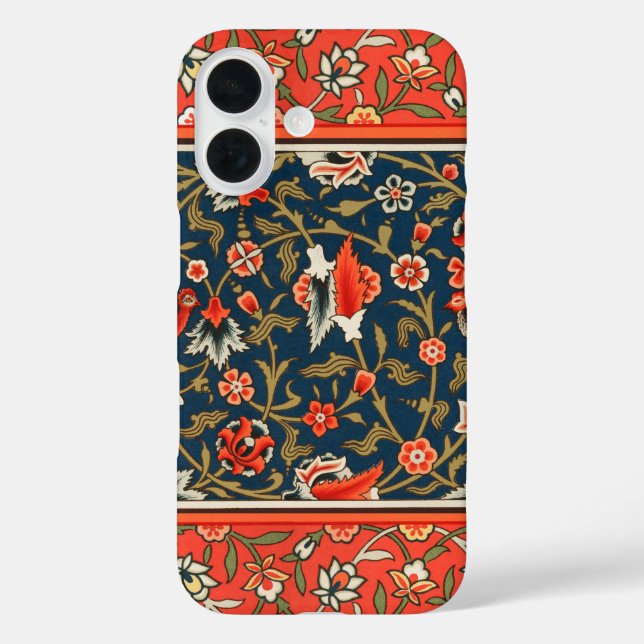 Coques Case-Mate iPhone Motif floral indo-persan bohème vintage rouge (Verso)