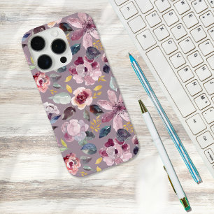 Coque iPhone 16 Pro Motif floral lilas