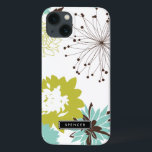 Coques Pour iPhone Motif Floral Mod Boîtier d'air iPad personnalisé<br><div class="desc">Coque ipad personnalisable avec chartreuse,  motif floral bleu et marron. D'autres couleurs et articles similaires sont disponibles dans mon magasin.</div>