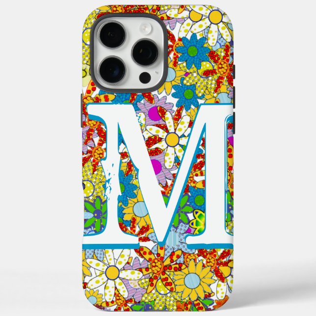 Coques Case-Mate iPhone Motif floral moderne Couleurs vives (Verso)