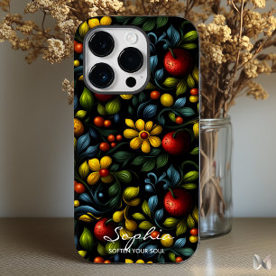 Coque Case-Mate iPhone Motif floral moderne de Khokhloma aux couleurs viv