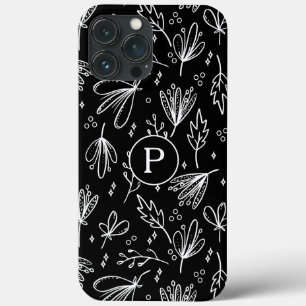Case-Mate iPhone Case Motif floral noir et blanc Monogram Moderne