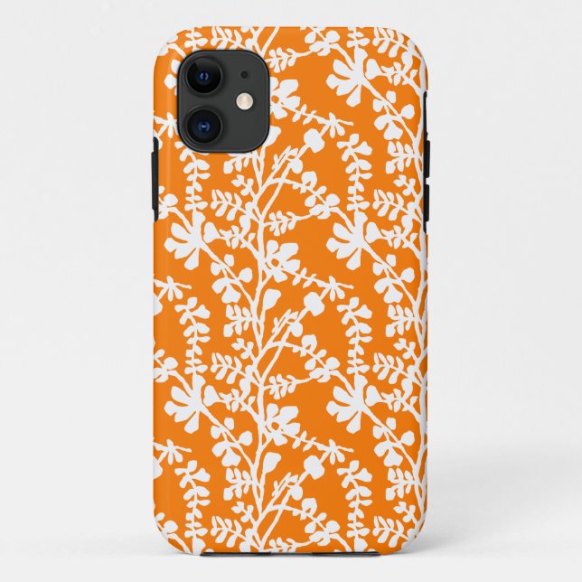 Coques Case-Mate iPhone Motif Floral Orange Et Blanc (Dos)