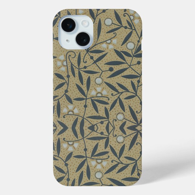 Coques Case-Mate iPhone Motif floral orné avec des vignes bleu foncé  (Verso)