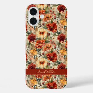 Coque Pour iPhone 16 Plus Motif floral personnalisé chic