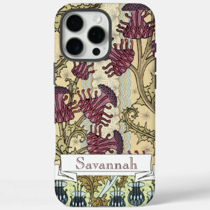 Coque iPhone 16 Pro Max Motif floral personnalisé de chardon vintage