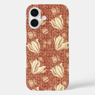 Coque Pour iPhone 16 Motif floral Red Lily de style William Morris