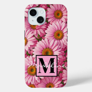 Coque Case-Mate iPhone Motif floral rétro rose avec des marguerites