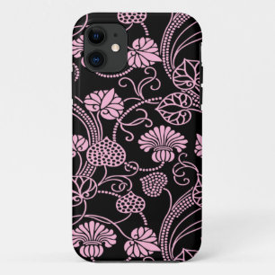 Case-Mate iPhone Case Motif floral rétro rose sur fond noir