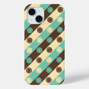 Coque Case-Mate iPhone Motif floral rétro vert, crème, marron, 