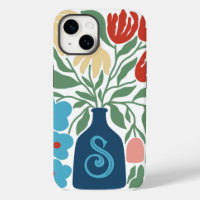 Motif floral rétrospectif Monogramme initial