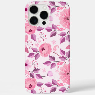 Coque iPhone 16 Pro Max Motif floral rose avec fleurs élégantes
