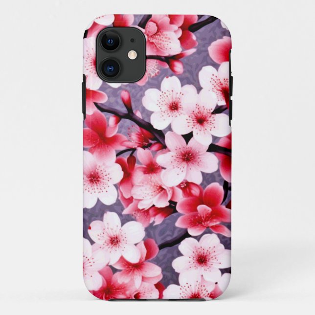 Coques Case-Mate iPhone motif floral rose cerisier (Dos)