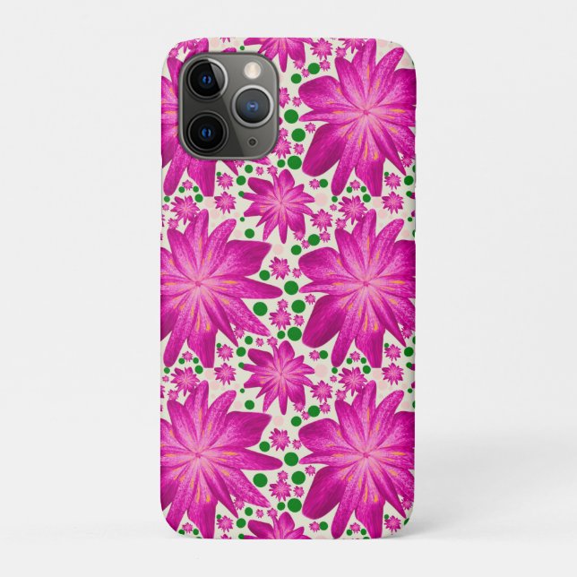 Coques Case-Mate iPhone Motif floral rose chaud sans couture  (Dos)