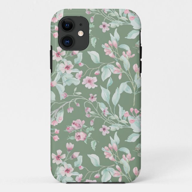 Coques Case-Mate iPhone Motif floral rose et rousse Coque-Mate iPhone ca (Dos)