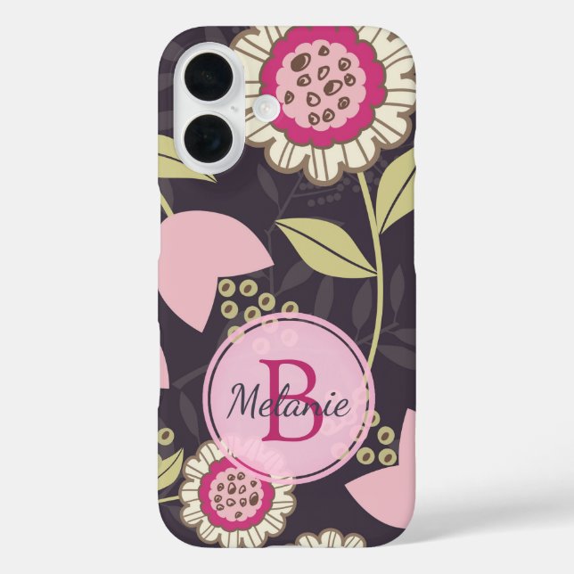 Coques Case-Mate iPhone Motif floral rose moderne Tulip Personnalisé (Verso)