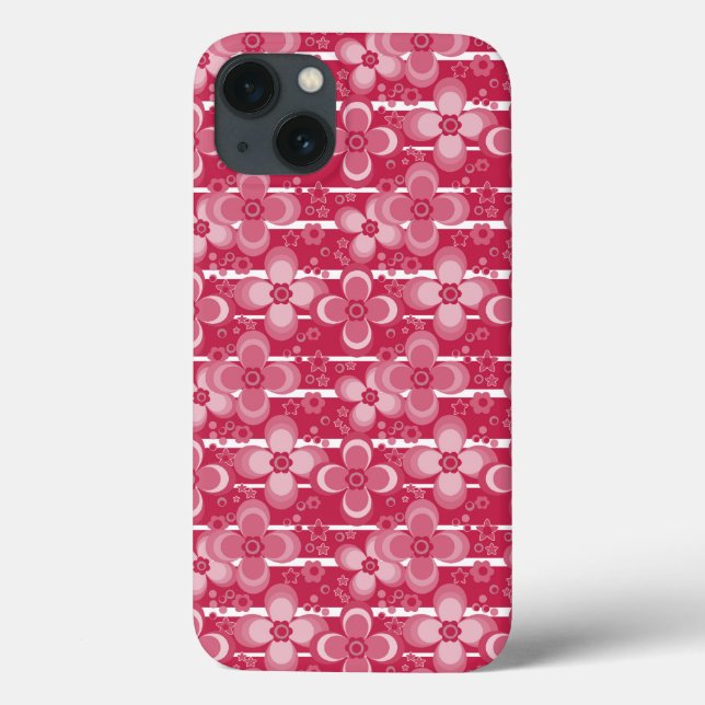 Coques Case-Mate iPhone Motif floral rouge et blanc (Verso)