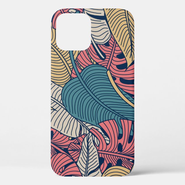 Coques Case-Mate iPhone Motif floral sans couture avec feuilles. dos tropi (Verso)
