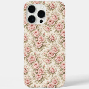 Coque iPhone 16 Pro Max Motif floral sans couture de rose vintage élégant