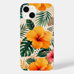 Coque Case-Mate iPhone Motif floral sans couture d'hibiscus tropical vibr