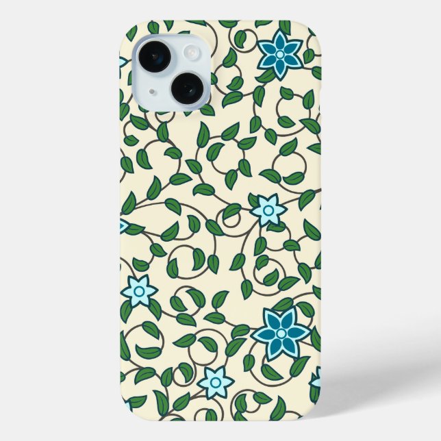 Coques Case-Mate iPhone Motif floral sans couture sur fond beige (Verso)