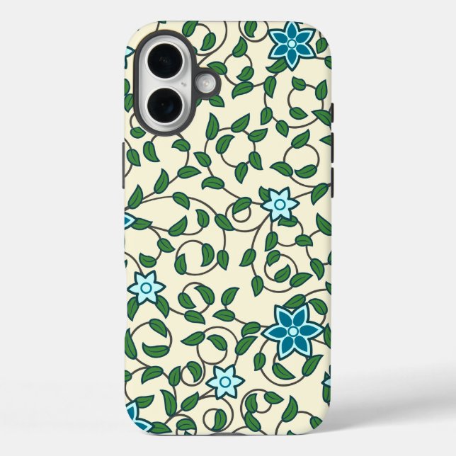 Coques Case-Mate iPhone Motif floral sans couture sur fond beige (Verso)