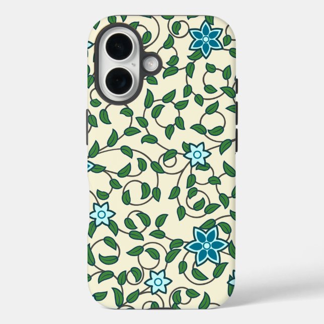 Coques Case-Mate iPhone Motif floral sans couture sur fond beige (Verso)