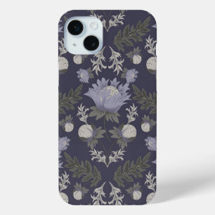 Coque Case-Mate iPhone Motif floral symétrique violet foncé