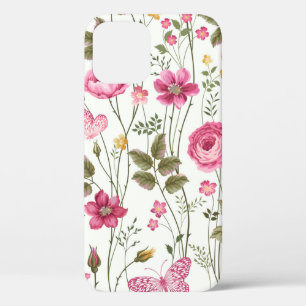 Case-Mate iPhone Case motif floral transparent avec rose et papillon