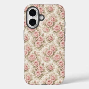 Coque Pour iPhone 16 Motif floral transparent de rose vintage élégant