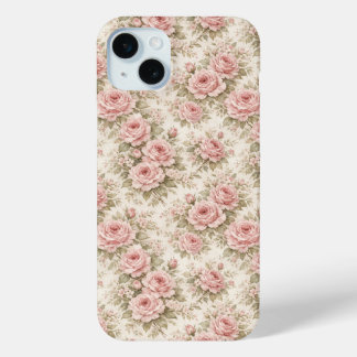 Coque Case-Mate iPhone Motif floral transparent de rose vintage élégant