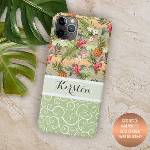 Case-Mate iPhone Case Motif floral tropical de ananas de couleur personn