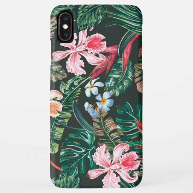 Coques Case-Mate iPhone Motif floral tropical sans couture (Dos)