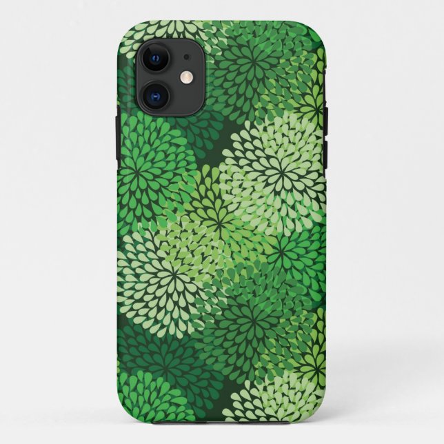 Coques Case-Mate iPhone Motif floral vert (Dos)