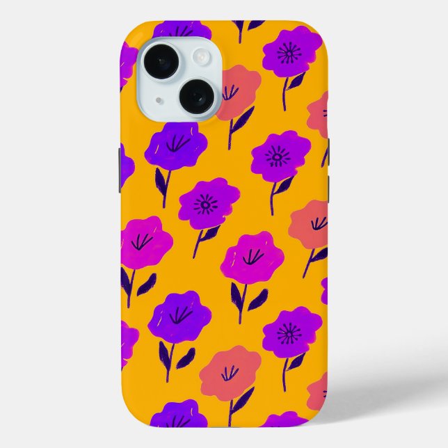 Coques Case-Mate iPhone Motif floral vibrant (Verso)