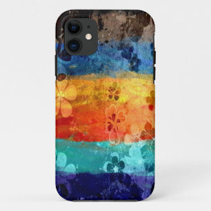 Coques Pour iPhone motif floral vintage grunge coloré