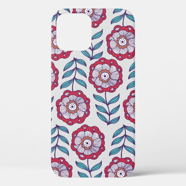 Coques Case-Mate iPhone Motif fluide floral, texture sans fin avec flux (Verso)