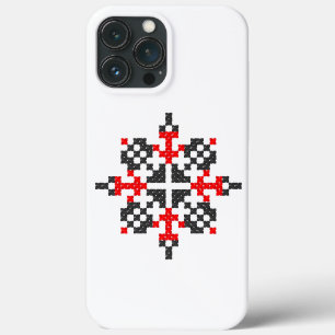 Case-Mate iPhone Case Motif folklorique ukrainien en noir et rouge. Ukra