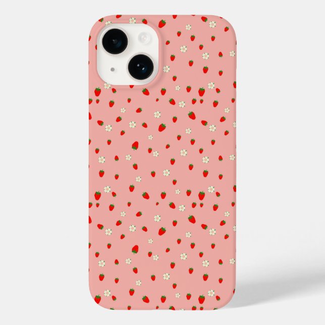 Coques Case-Mate iPhone Motif Fraises et Fleurs (Verso)