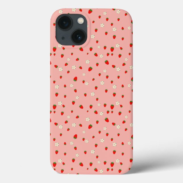 Coques Case-Mate iPhone Motif Fraises et Fleurs (Verso)